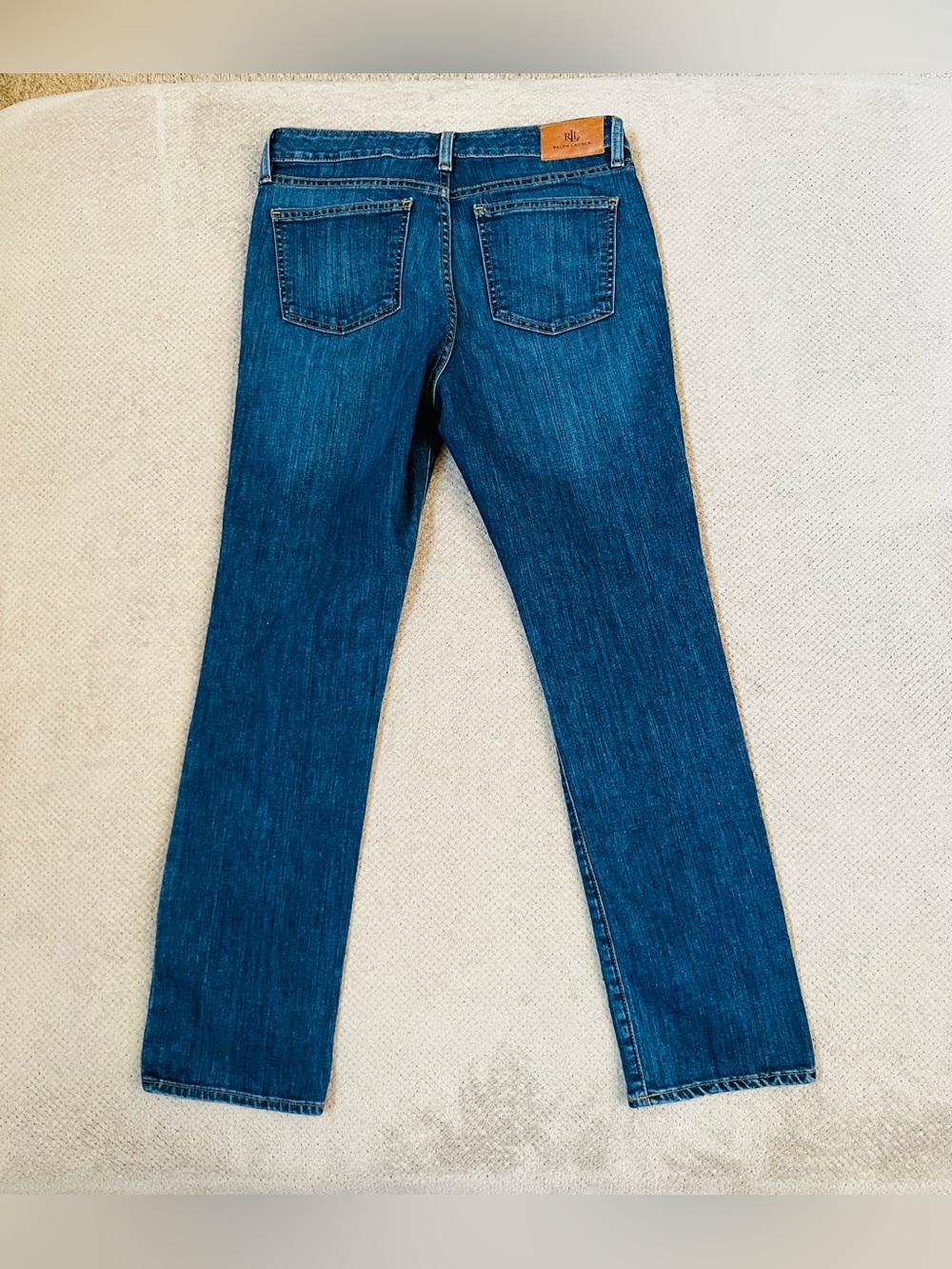 Lauren Ralph Lauren Women’s Size 10 Mid Rise Straight Leg Dark Wash Denim Jeans - Picture 4 of 12